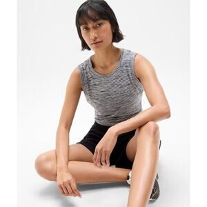 Athleta Lightweight Linen-Like Breezy Tank in Navy Stripe, S